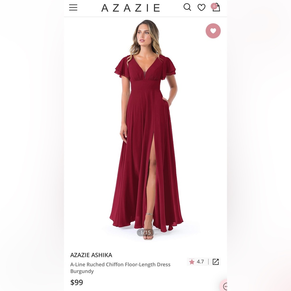Azazie Burgundy Bridesmaids Dress - Custom Size